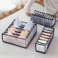Portable and Foldable Mesh Separation Wardrobe Clothes Organizer - 6/7/9/11 Grids_4