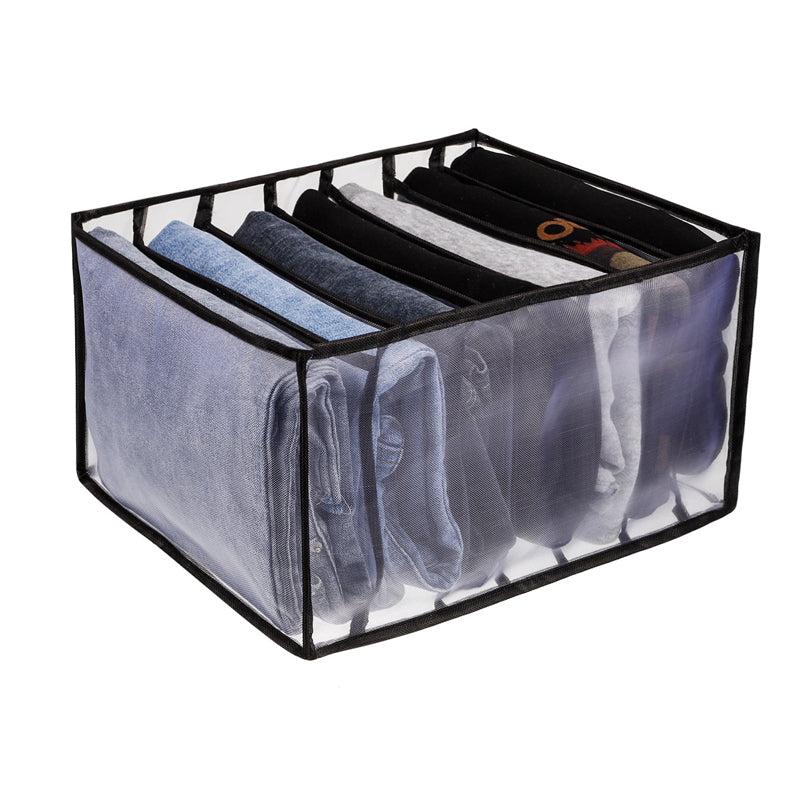 Portable and Foldable Mesh Separation Wardrobe Clothes Organizer - 6/7/9/11 Grids_16