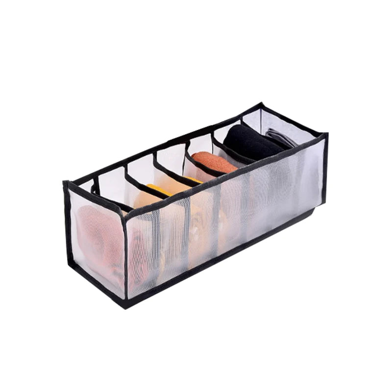 Portable and Foldable Mesh Separation Wardrobe Clothes Organizer - 6/7/9/11 Grids_21