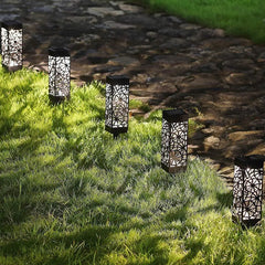 Pack of 4 Cool White Waterproof LED Garden Stake Sensor Ground Lights- Solar Powered_8