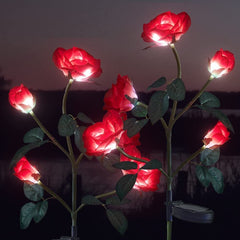 75cm Long Stemmed Garden Rose Decorative Outdoor Garden Flower Light- Solar Powered_5