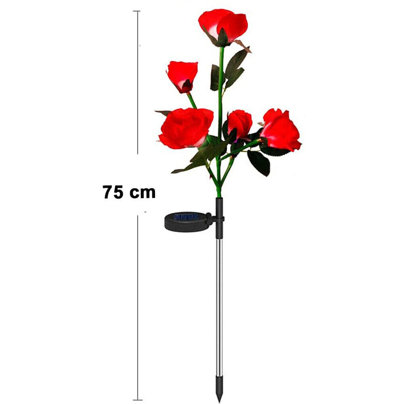 75cm Long Stemmed Garden Rose Decorative Outdoor Garden Flower Light- Solar Powered_11