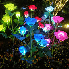 75cm Long Stemmed Garden Rose Decorative Outdoor Garden Flower Light- Solar Powered_0
