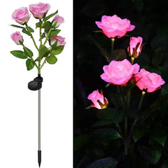 75cm Long Stemmed Garden Rose Decorative Outdoor Garden Flower Light- Solar Powered_18