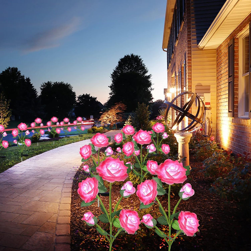 75cm Long Stemmed Garden Rose Decorative Outdoor Garden Flower Light- Solar Powered_14