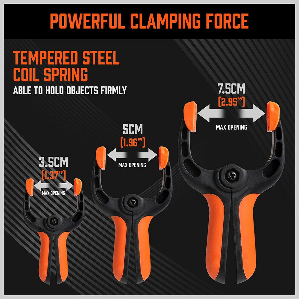 20Pc Heavy Duty Spring Clamps Set 3 Sizes Non - Slip Grip TPR Handle Tool - Direct On Sale