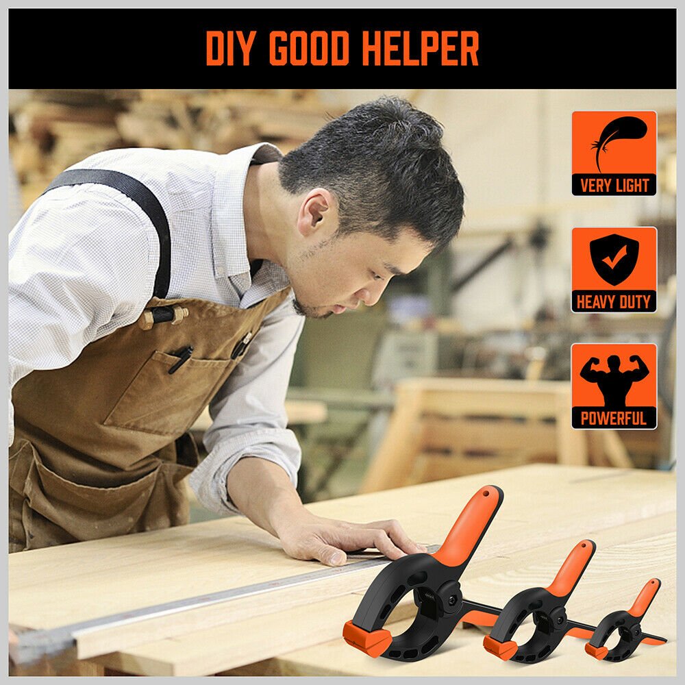20Pc Heavy Duty Spring Clamps Set 3 Sizes Non - Slip Grip TPR Handle Tool - Direct On Sale