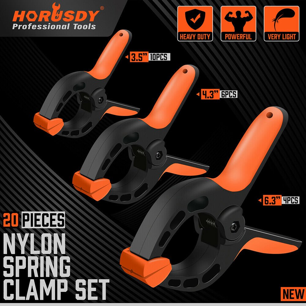 20Pc Heavy Duty Spring Clamps Set 3 Sizes Non - Slip Grip TPR Handle Tool - Direct On Sale