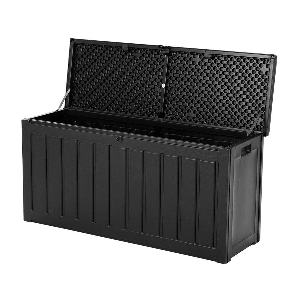 240L Outdoor Storage Box Lockable Bench Seat Garden Deck Toy Tool Sheds - Direct On Sale