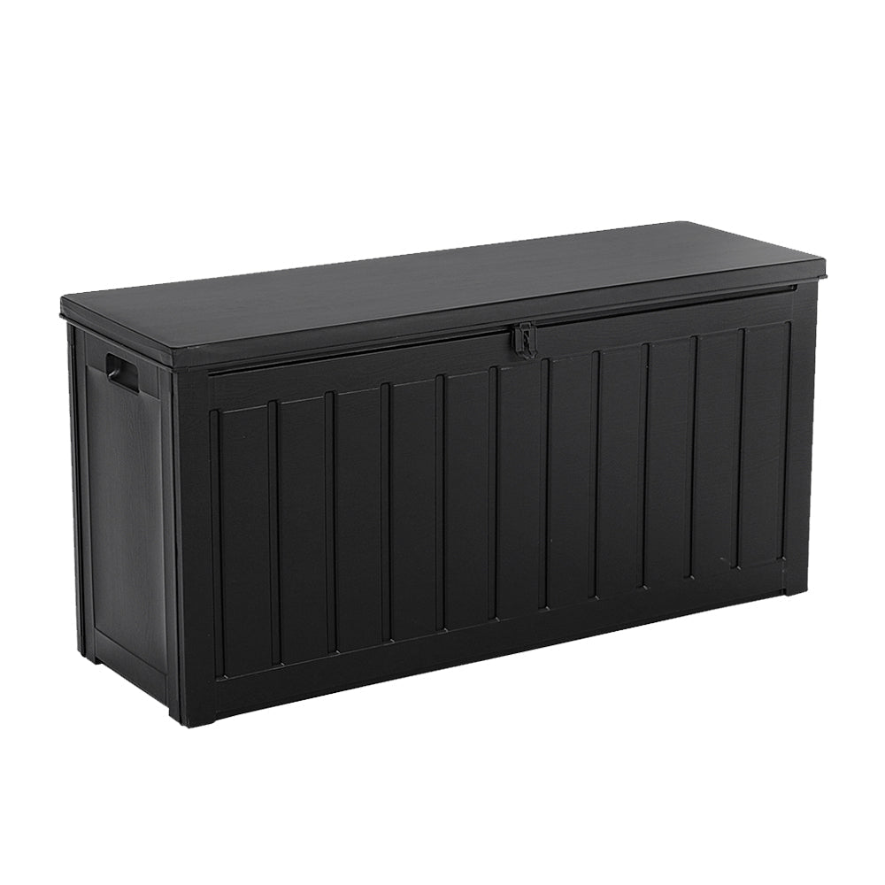 240L Outdoor Storage Box Lockable Bench Seat Garden Deck Toy Tool Sheds - Direct On Sale