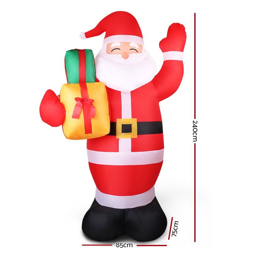 2.4M Christmas Inflatables Santa Xmas Light Decor LED Airpower - Direct On Sale