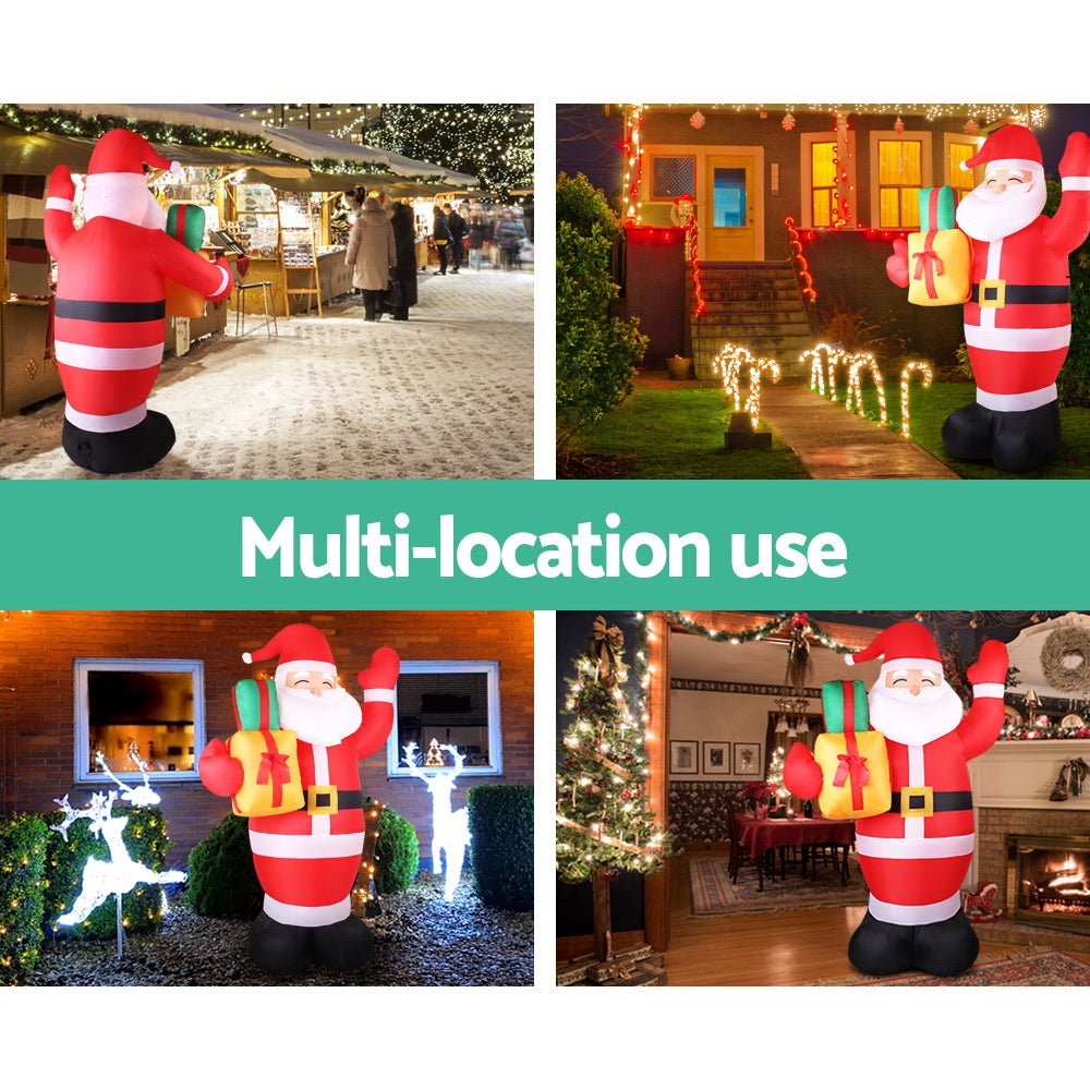 2.4M Christmas Inflatables Santa Xmas Light Decor LED Airpower - Direct On Sale