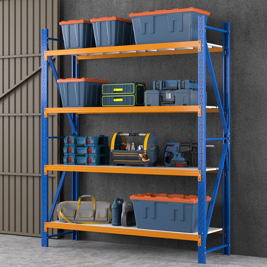 2.4Mx2M Storage Rack for Garage Industrial Shelving Racking Storage Shelve Blue - Direct On Sale