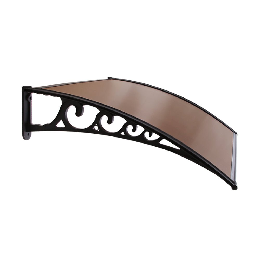 2m x 1m Window Door Awning Shade - Brown - Direct On Sale