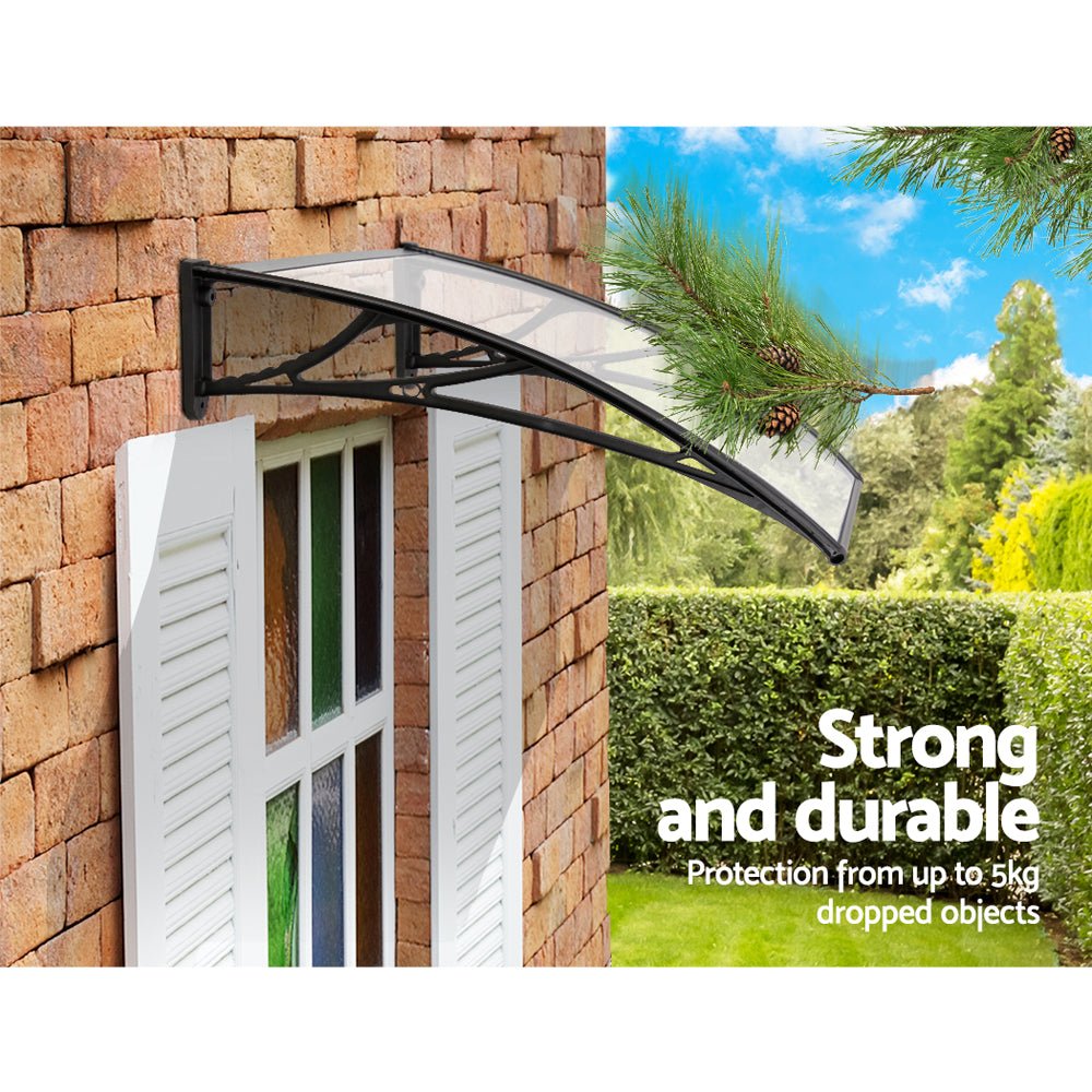 2m x 1m Window Door Awning Shade - Transparent - Direct On Sale