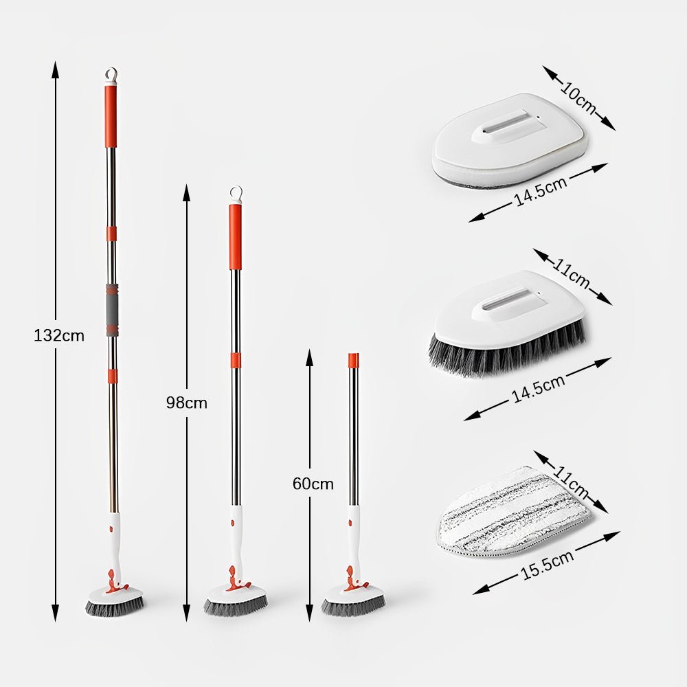 3 in 1 Tile Tub Scrubber Brush - Extendable Long Handle with Adjustable Angles - Direct On Sale