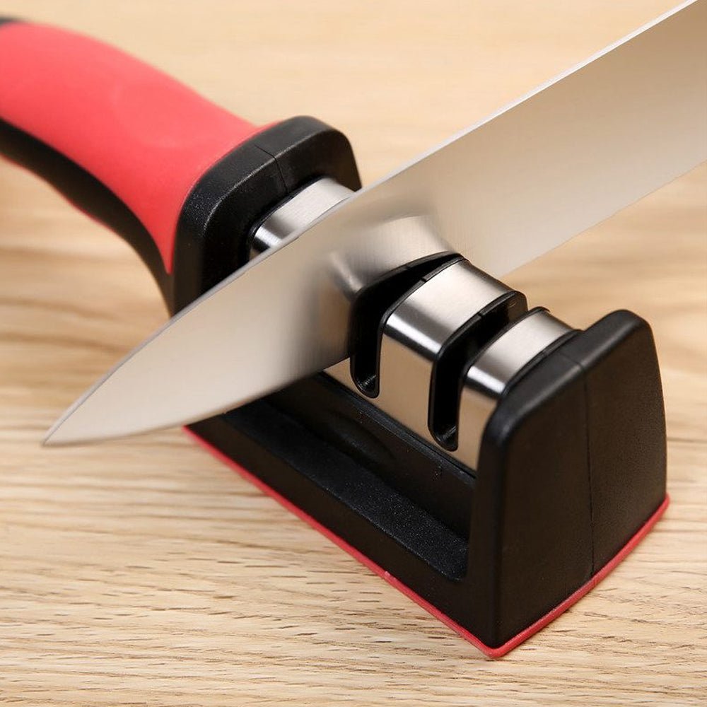3 Levels Multipurpose Manual Kitchen Knife Sharpening Tool - Direct On Sale