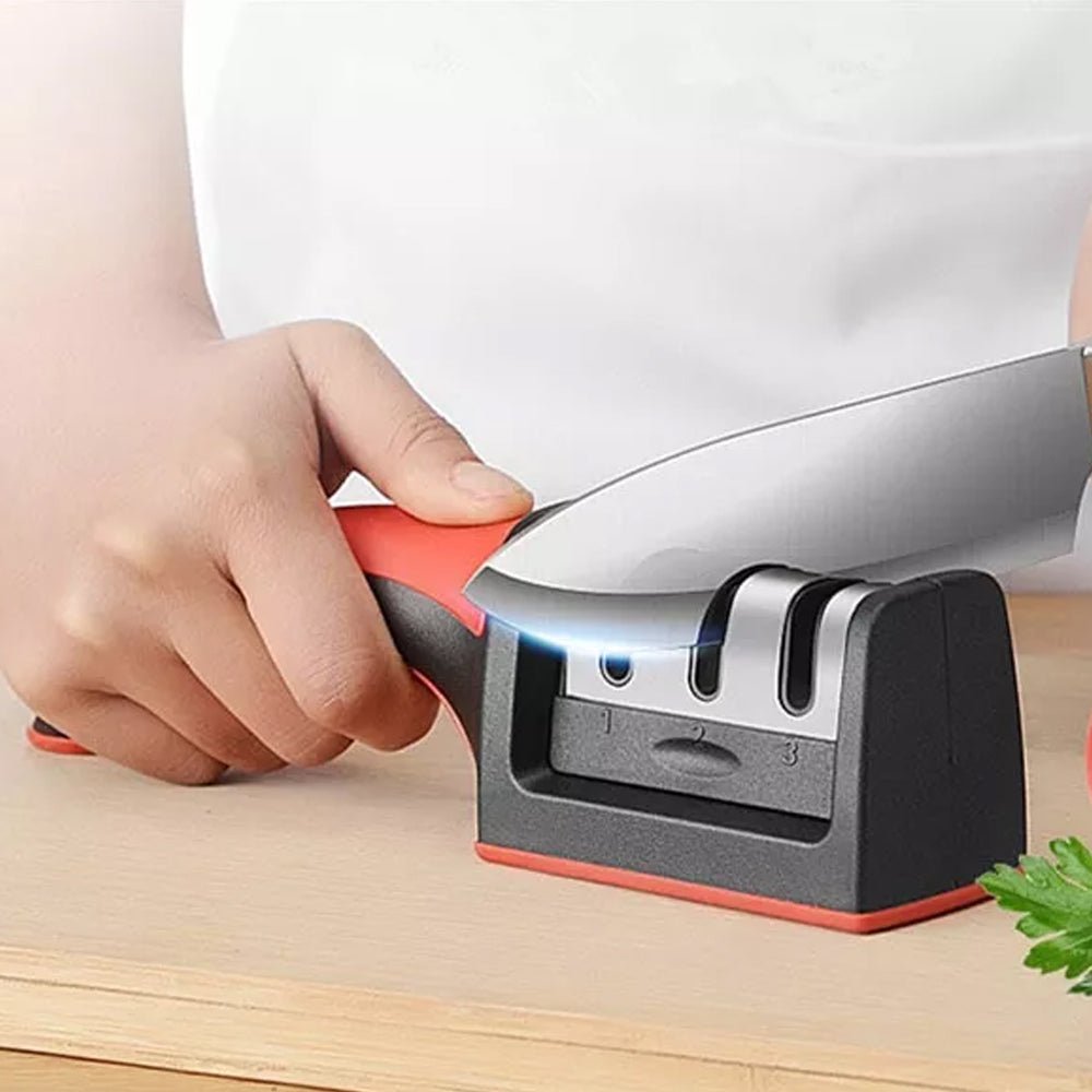 3 Levels Multipurpose Manual Kitchen Knife Sharpening Tool - Direct On Sale