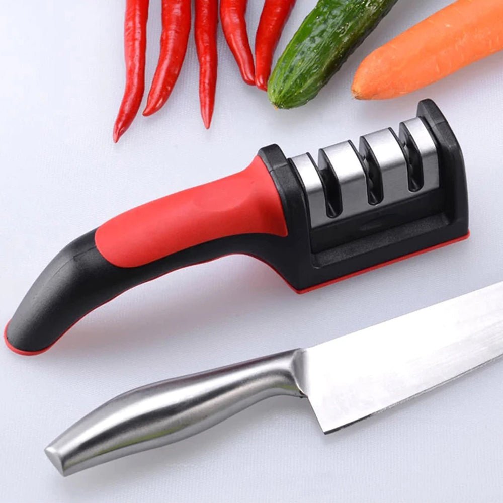 3 Levels Multipurpose Manual Kitchen Knife Sharpening Tool - Direct On Sale