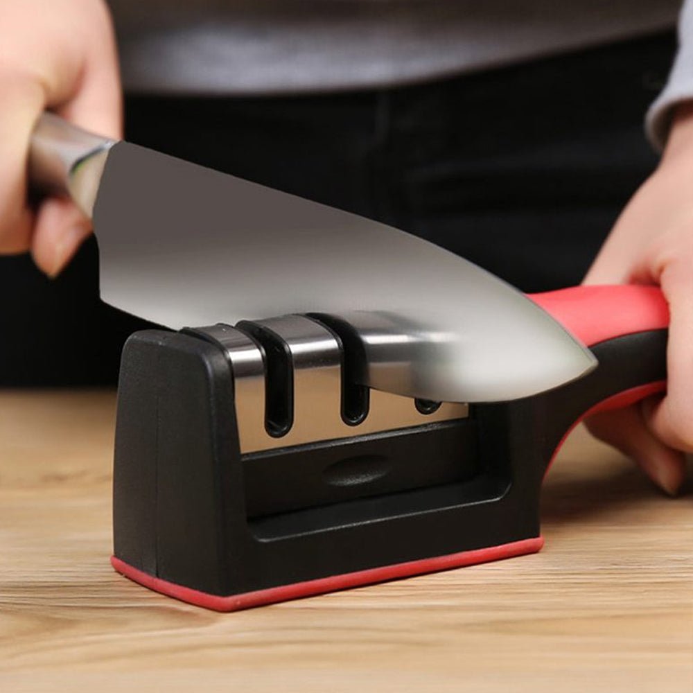 3 Levels Multipurpose Manual Kitchen Knife Sharpening Tool - Direct On Sale