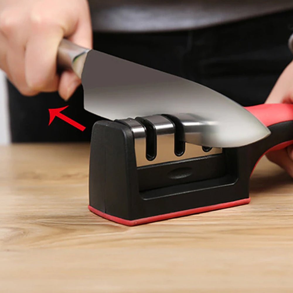 3 Levels Multipurpose Manual Kitchen Knife Sharpening Tool - Direct On Sale