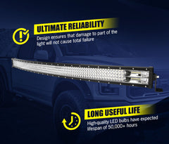 50" Osram LED Light Bar Curved Combo Beam Driving Offroad 4x4 52" With Wiring Kit