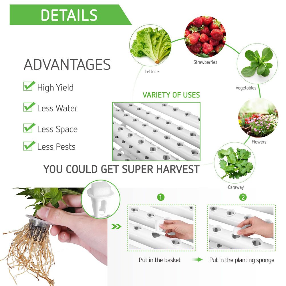 36 Sites Hydroponic Grow Tool Kits Vegetable Garden System 220V Water Pump - Direct On Sale