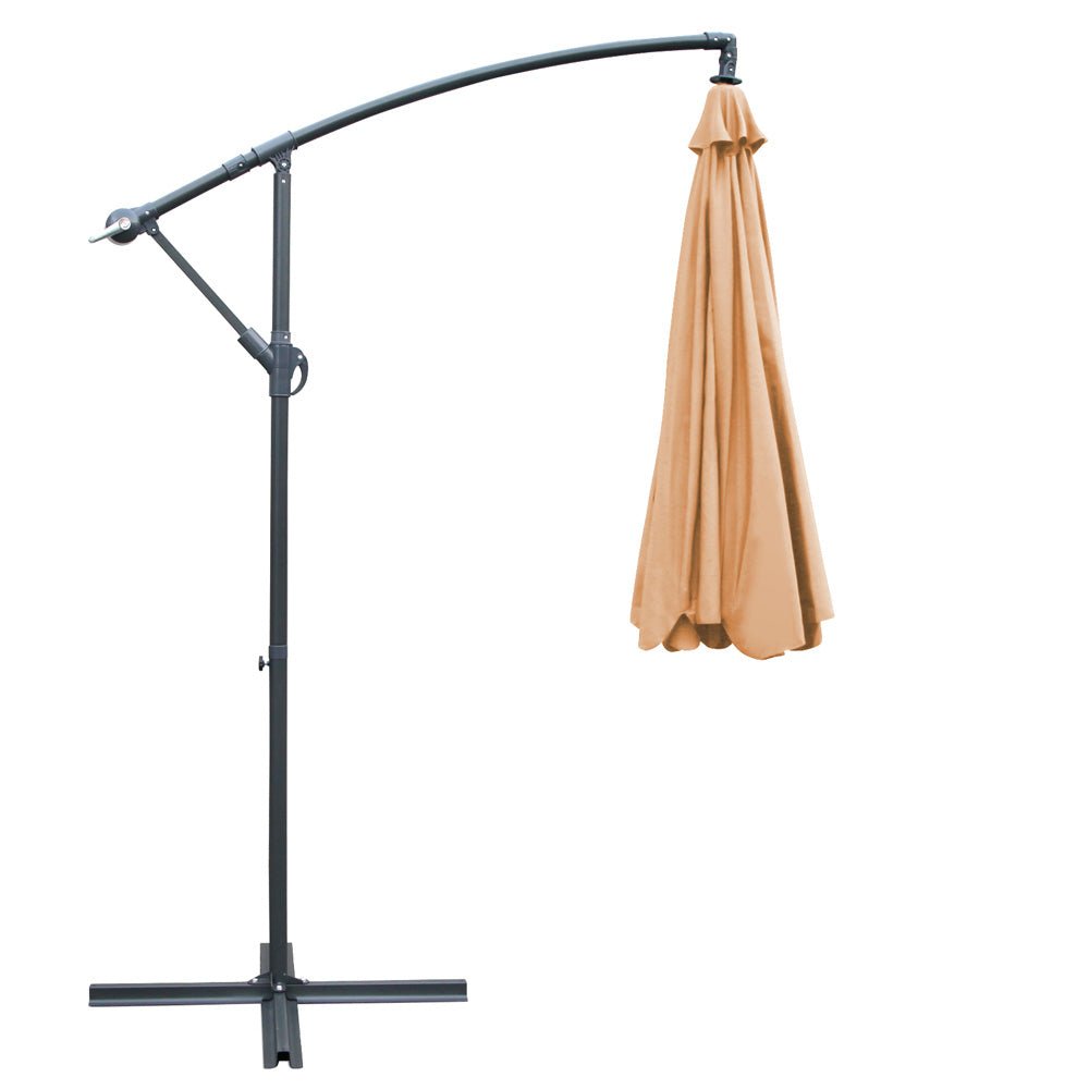 3M Cantilevered Outdoor Umbrella - Beige - Direct On Sale