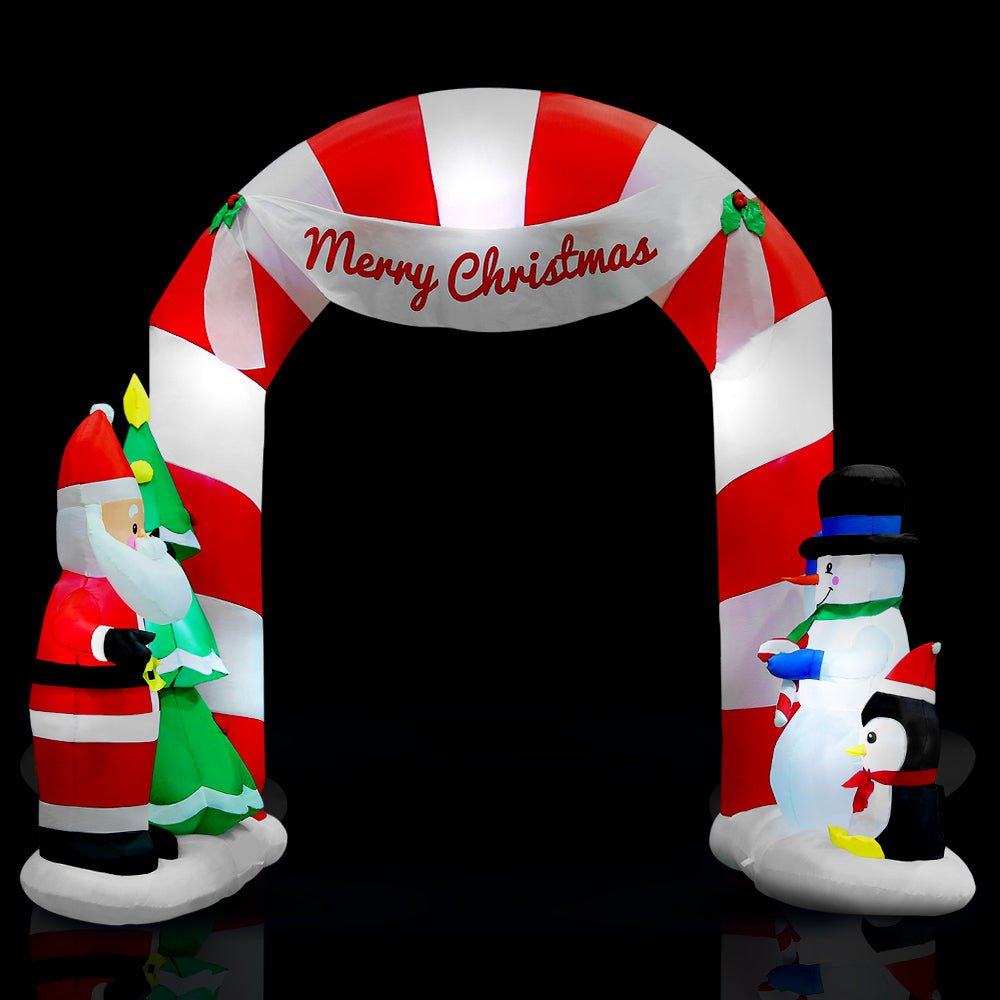 3M Christmas Inflatable Archway with Santa Xmas Decor LED - Direct On Sale