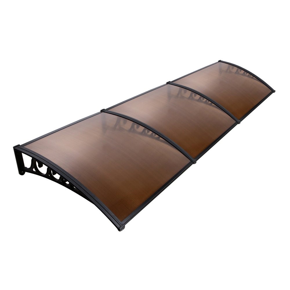 3m x 1m Window Door Awning Shade 1 x 3m - Brown - Direct On Sale