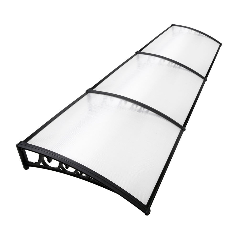 3m x 1m Window Door Awning Shade 1 x 3m - Transparent - Direct On Sale