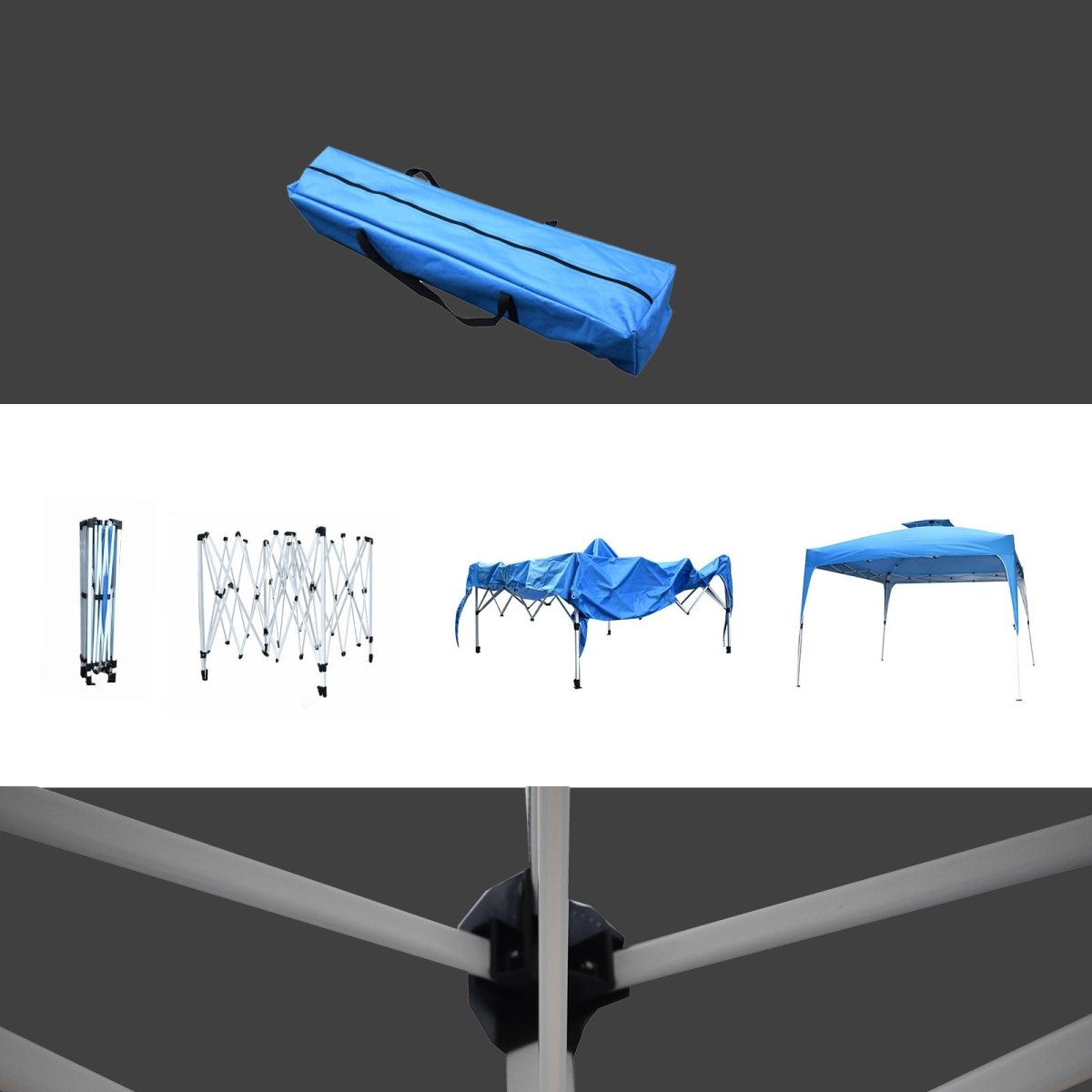 3M x 3M Outdoor Folding Tent - Navy - Direct On Sale
