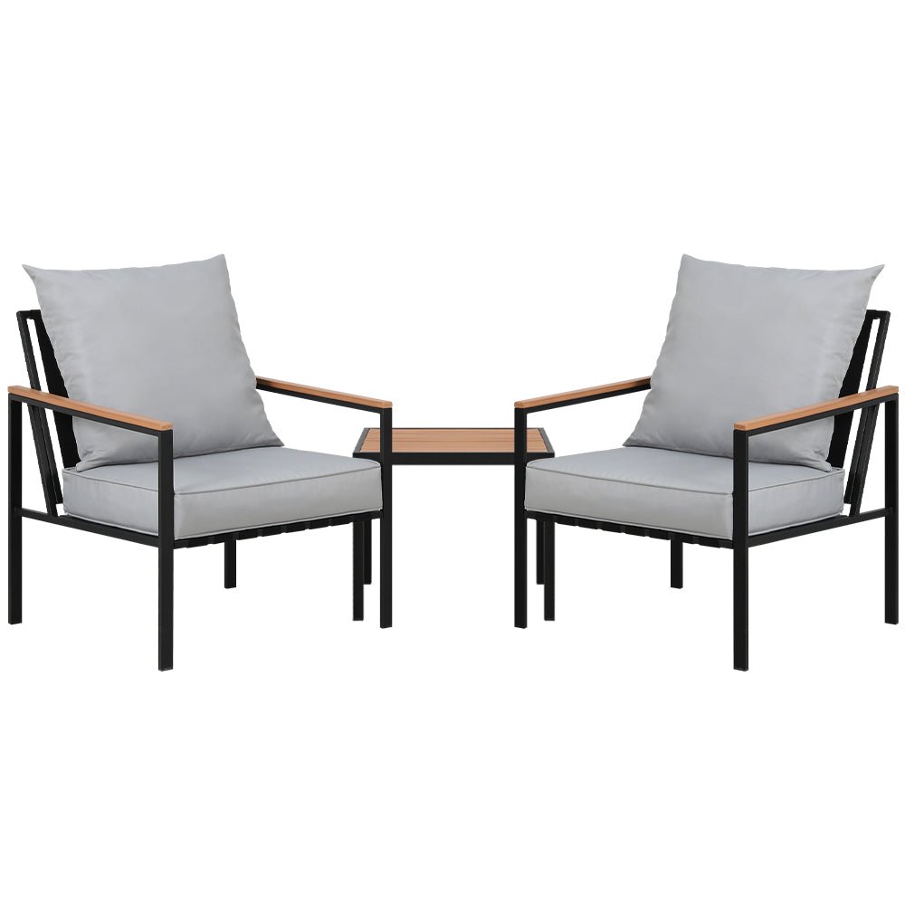 3pcs Outdoor Lounge Setting Bistro Set Chairs Table Patio - Direct On Sale