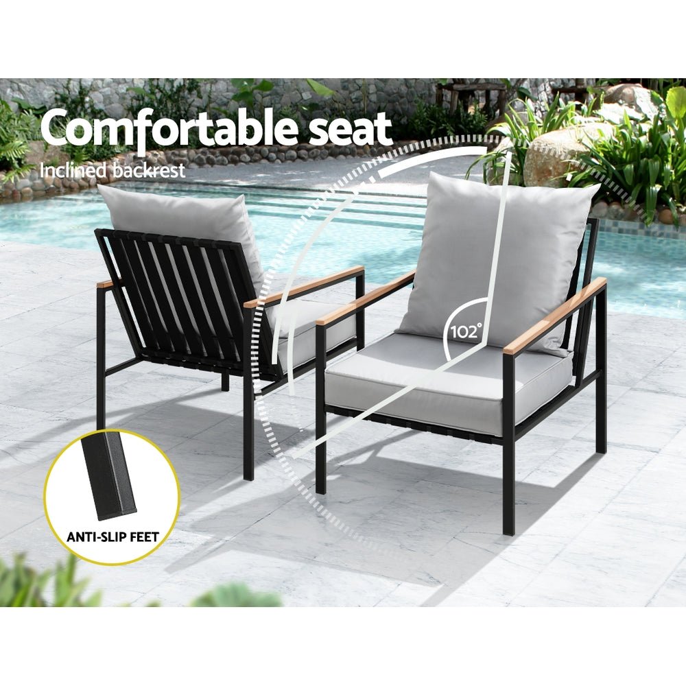 3pcs Outdoor Lounge Setting Bistro Set Chairs Table Patio - Direct On Sale