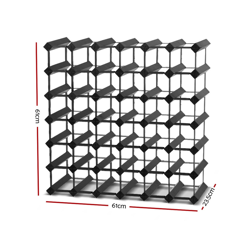 42 Bottle Wine Rack Timber Wooden Storage Holders Cellar Black - Direct On Sale