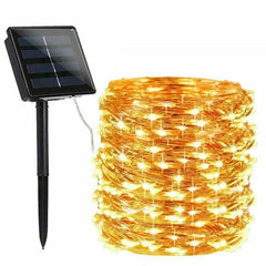 100 LED Solar Fairy String Light Copper Wire Outdoor Waterproof Garden Decor