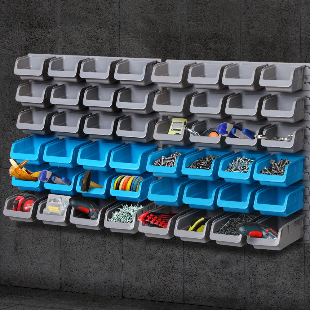 48 Bin Wall Mounted Rack Storage Organiser - Direct On Sale