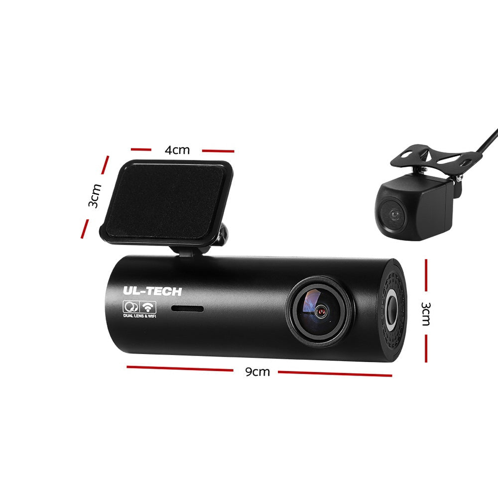 4K Dash Camera Front and Rear Dash Cam DVR WiFi Free Hardwire 64GB Card - Direct On Sale