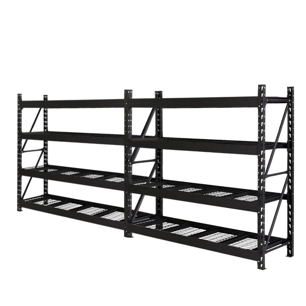 4Mx2M Storage Rack Garage Industrial Shelving Racking Storage Shelve Black - Direct On Sale