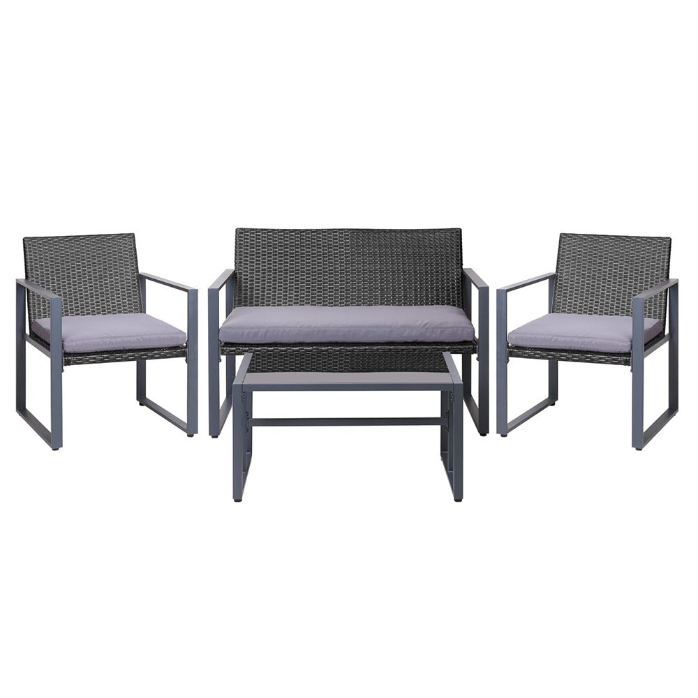 4PC Outdoor Furniture Patio Table Chair Black - Direct On Sale