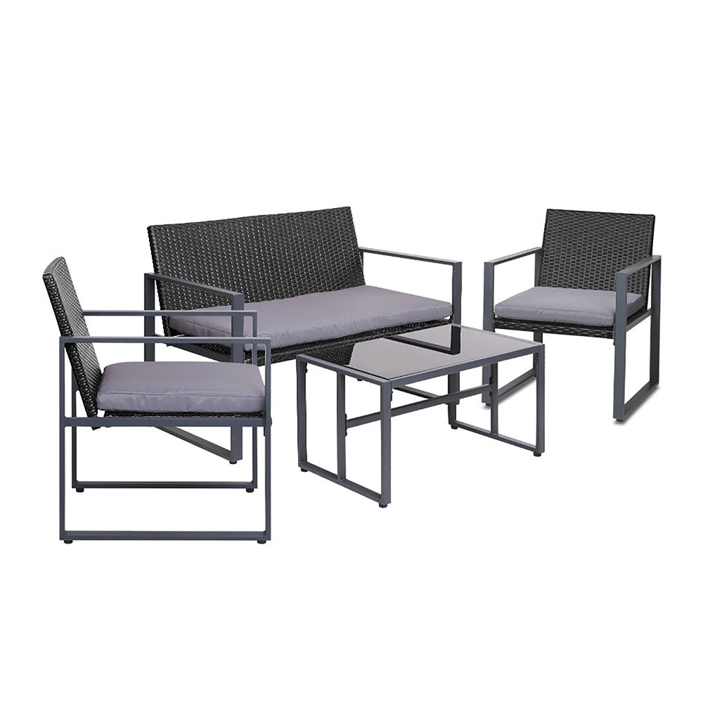 4PC Outdoor Furniture Patio Table Chair Black - Direct On Sale