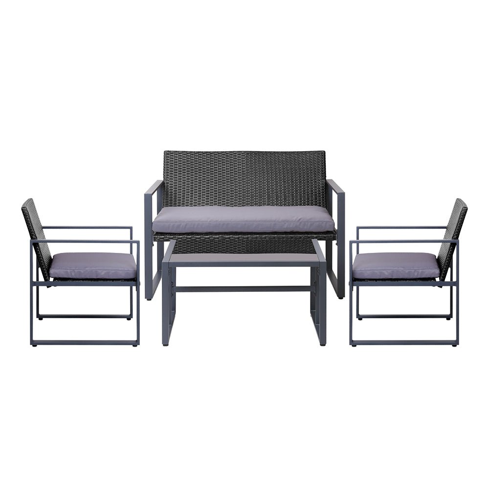 4PC Outdoor Furniture Patio Table Chair Black - Direct On Sale