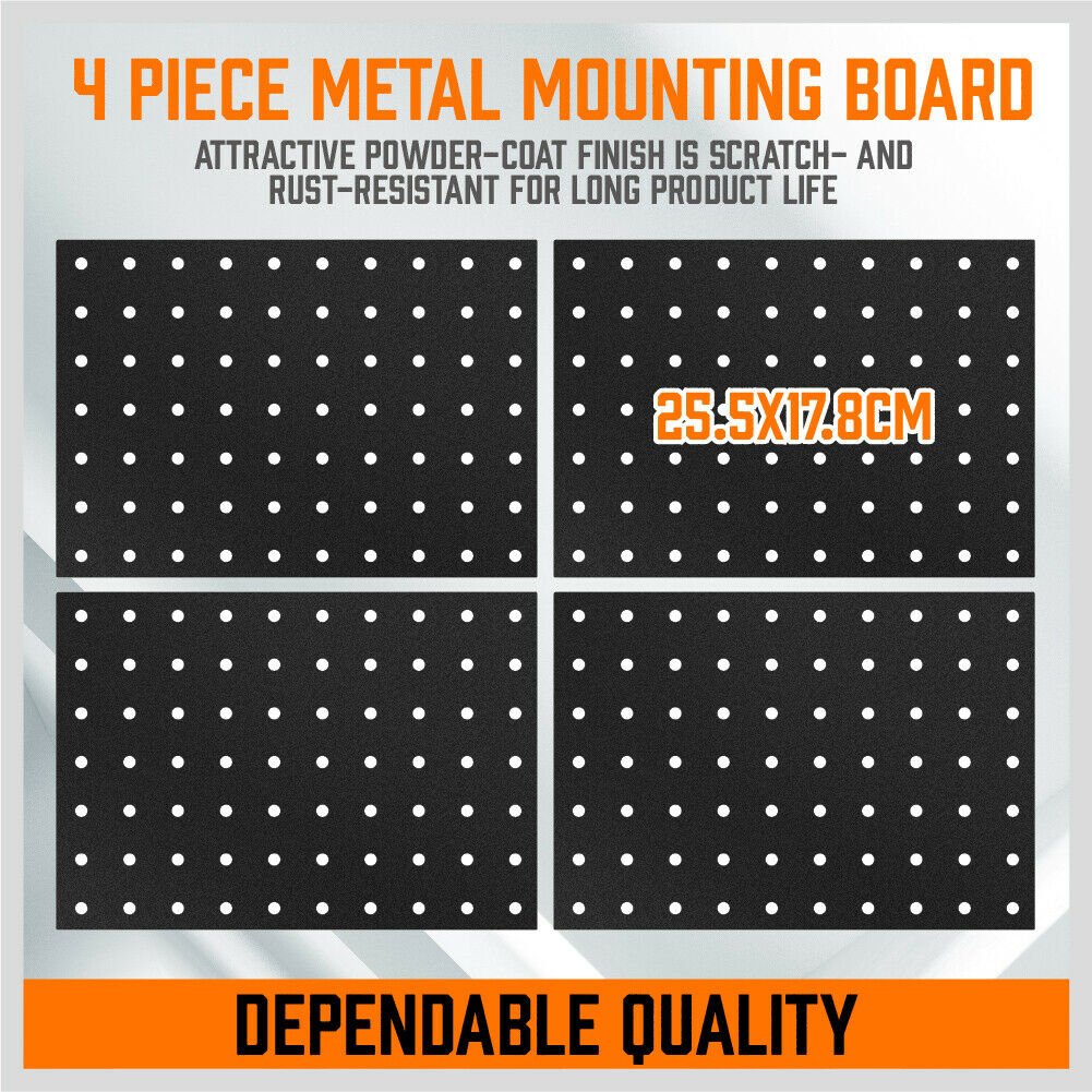4x Peg Boards & 127Pc Pegboard Hooks Set - Direct On Sale