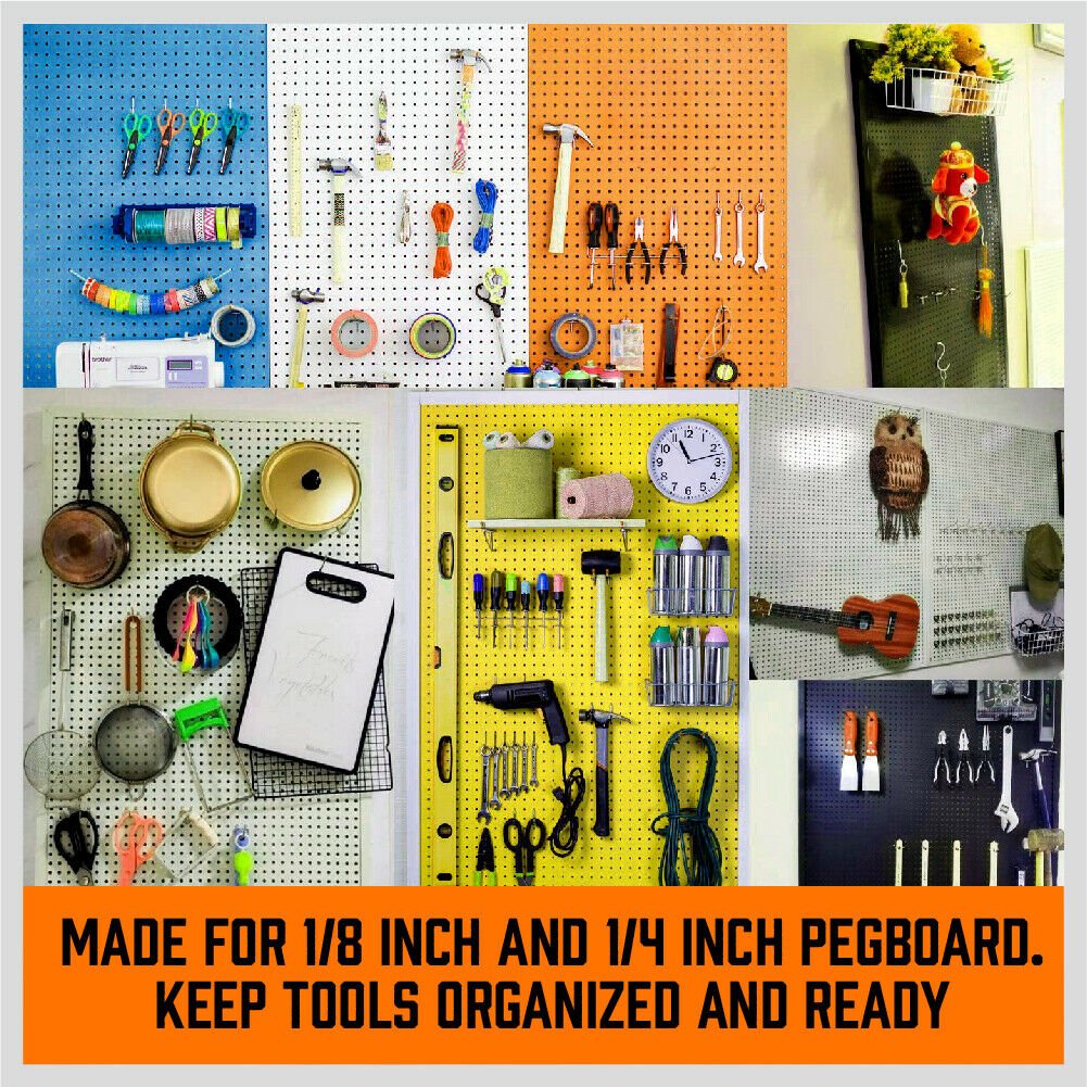 4x Peg Boards & 127Pc Pegboard Hooks Set - Direct On Sale
