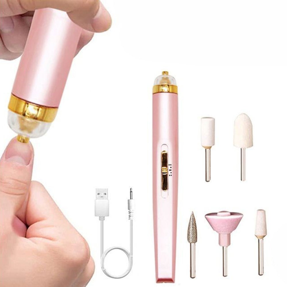5 - in - 1 Electric Nail Drill Kit Full Manicure and Pedicure Tool - USB Rechargeable - Direct On Sale