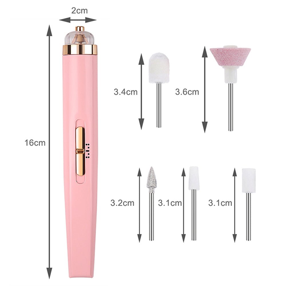 5 - in - 1 Electric Nail Drill Kit Full Manicure and Pedicure Tool - USB Rechargeable - Direct On Sale