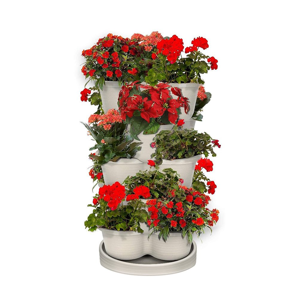 5 - Tier Stackable Vertical Garden Planter Pots - Space - Saving Planting Solution - Direct On Sale
