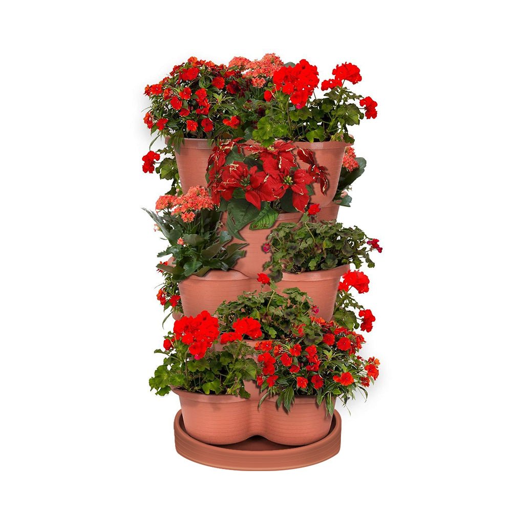 5 - Tier Stackable Vertical Garden Planter Pots - Space - Saving Planting Solution - Direct On Sale