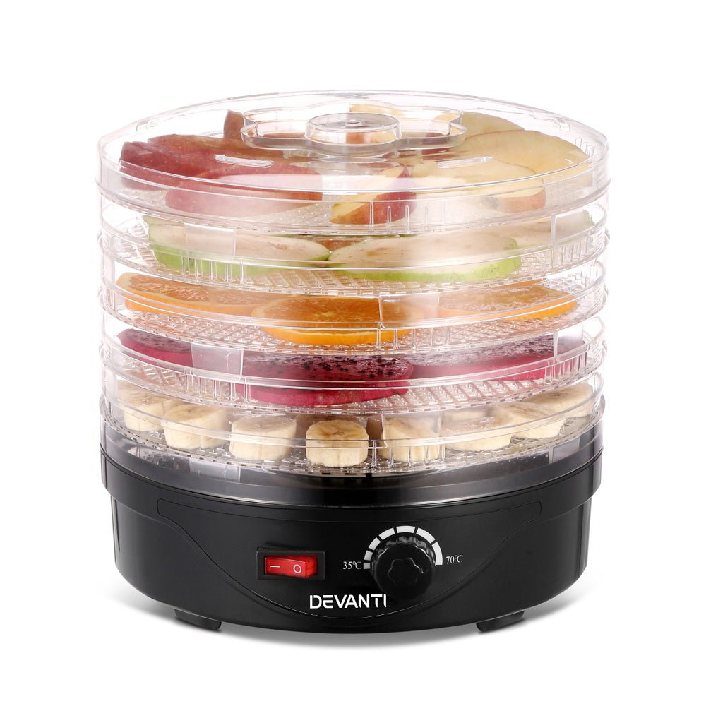 5 Trays Food Dehydrator Fruit Dehydrators Pet Beef Jerky Dryer Black - Direct On Sale