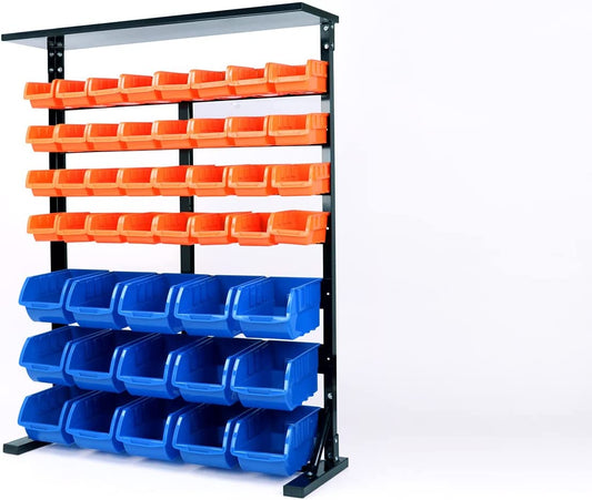 50 - Piece Bin Wall Mounted Parts and Tool Storage Rack Organiser Rack for Workshop Tools Industrial shelving - Direct On Sale